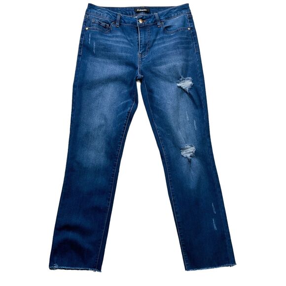 D Jeans Womens Jeans size 6 Dark Wash Crop Ankle x27" Frayed Hem Cotton Stretch - Picture 1 of 10